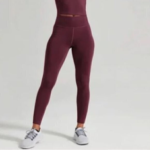 allbirds Pants - Allbirds Natural Leggings womens size small maroon long workout gym